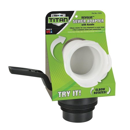 THETFORD CORPORATION Thetford 17879 Titan Revolve Universal RV Sewer Hose Adapter with Handle T6H-17879